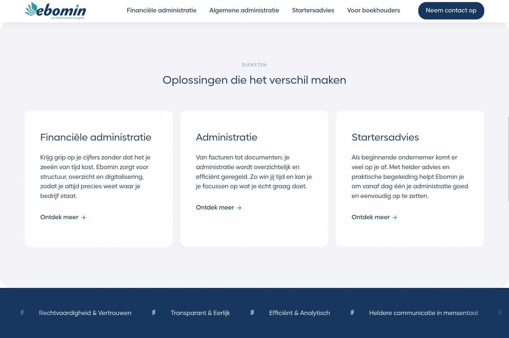 Dienstensectie van Ebomin