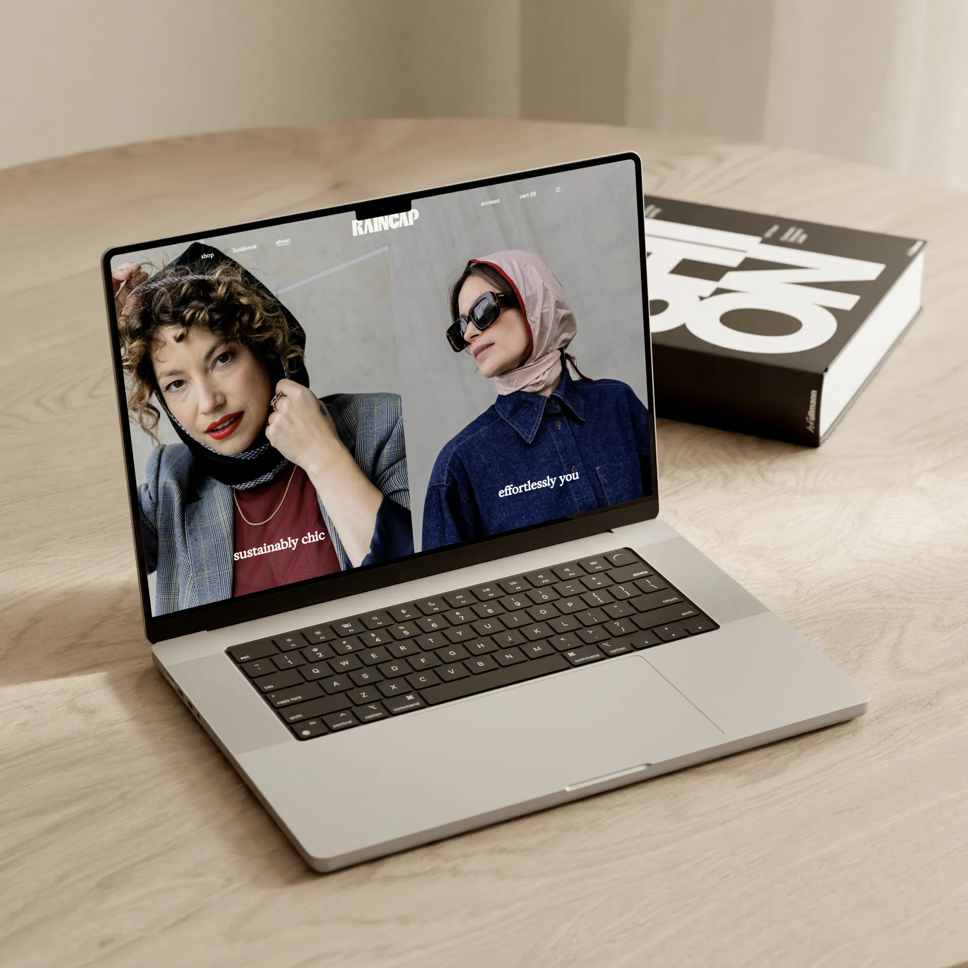 Raincap webshop homepage