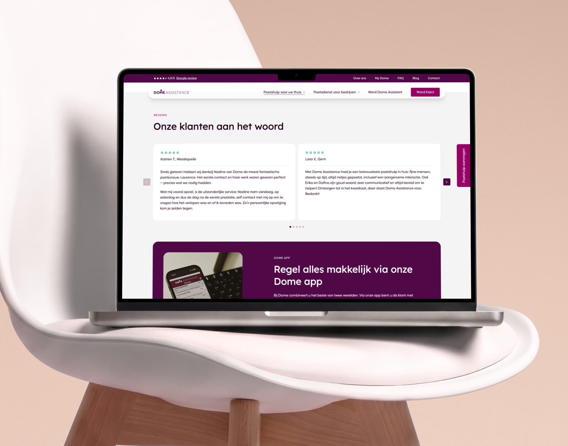 Dome Assistance website homepage