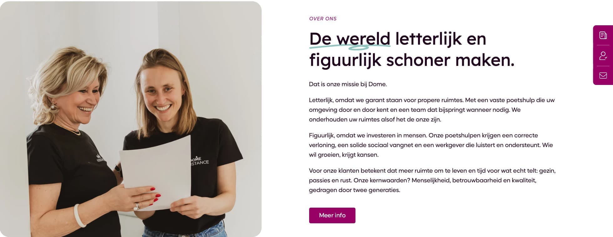 Dienstenpagina van Dome Assistance